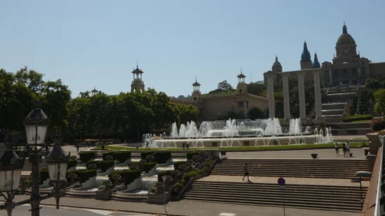 barcelona montjuic mountain fountains city gaudi