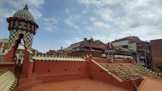 barcelona city gaudi catalan modernism casa vicens rooftop chimney first house