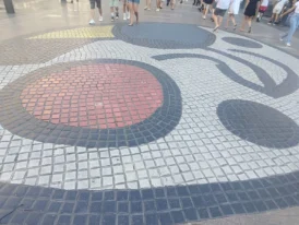 barcelona mosaic artist miro la rambla street art