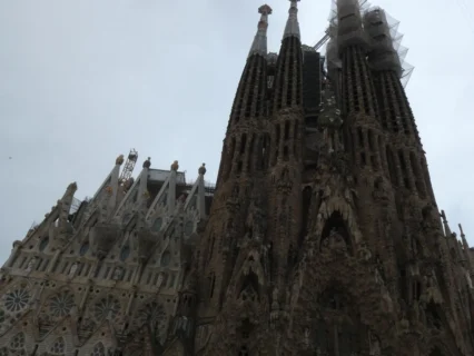 barcelona city of gaudi and catalan modernism sagrada familia close up towers