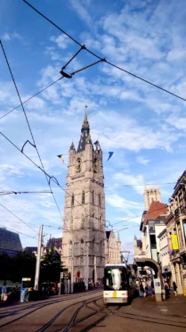 ghent proud medieval city belfry tower city centre dragon belgium flanders