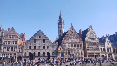 graslei proud medieval city gent belgium flanders graslei middle ages buildings