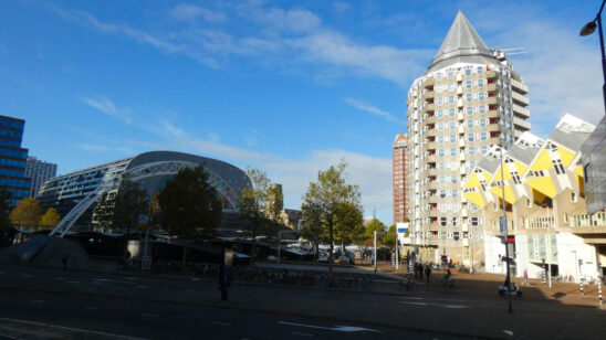 rotterdam city center triangle blaak square view cube houses pencil building market hall